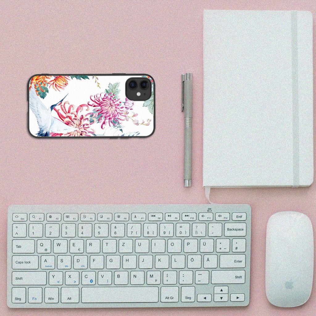 iPhone 11 Dierenprint Telefoonhoesje Bird Flowers B2C Telecom