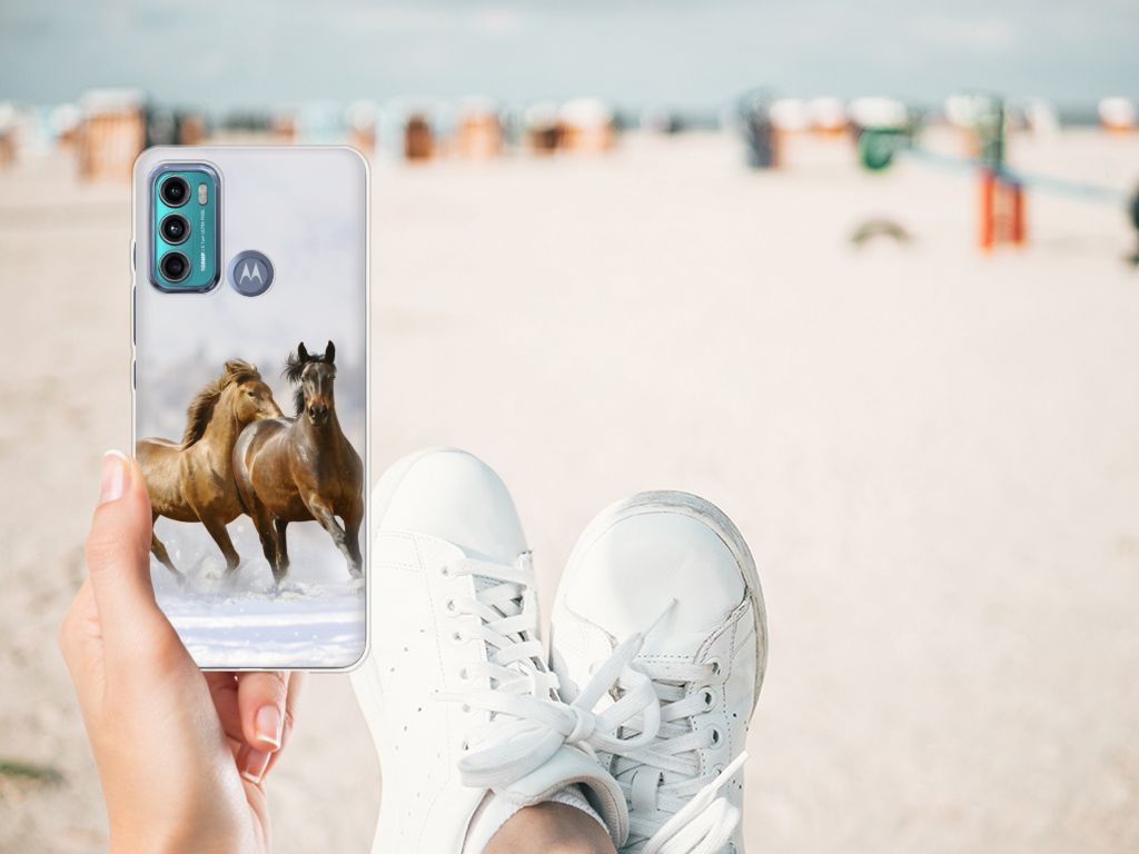 Motorola Moto G60 TPU Hoesje Paarden B2C Telecom