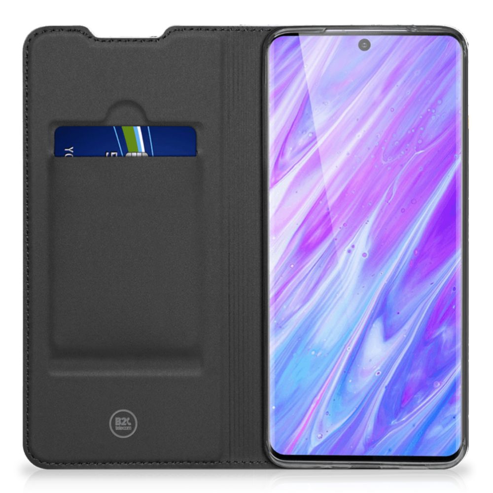 Samsung Galaxy S20 Ultra Standcase Marmer Wit Zwart - Origineel Cadeau Man - B2C Telecom