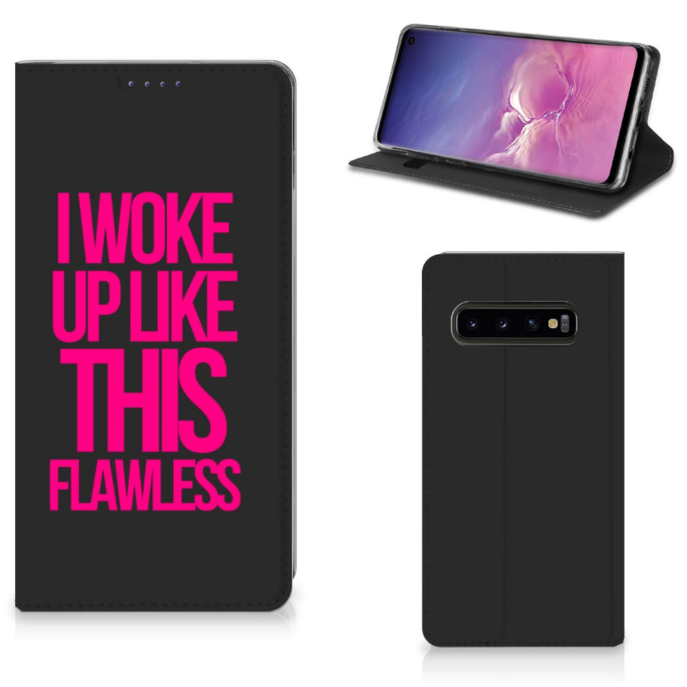 Samsung Galaxy S10 Hoesje met tekst Woke Up - Origineel Cadeau Zelf Maken