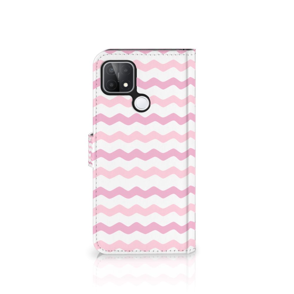 OPPO A15 Telefoon Hoesje Waves Roze