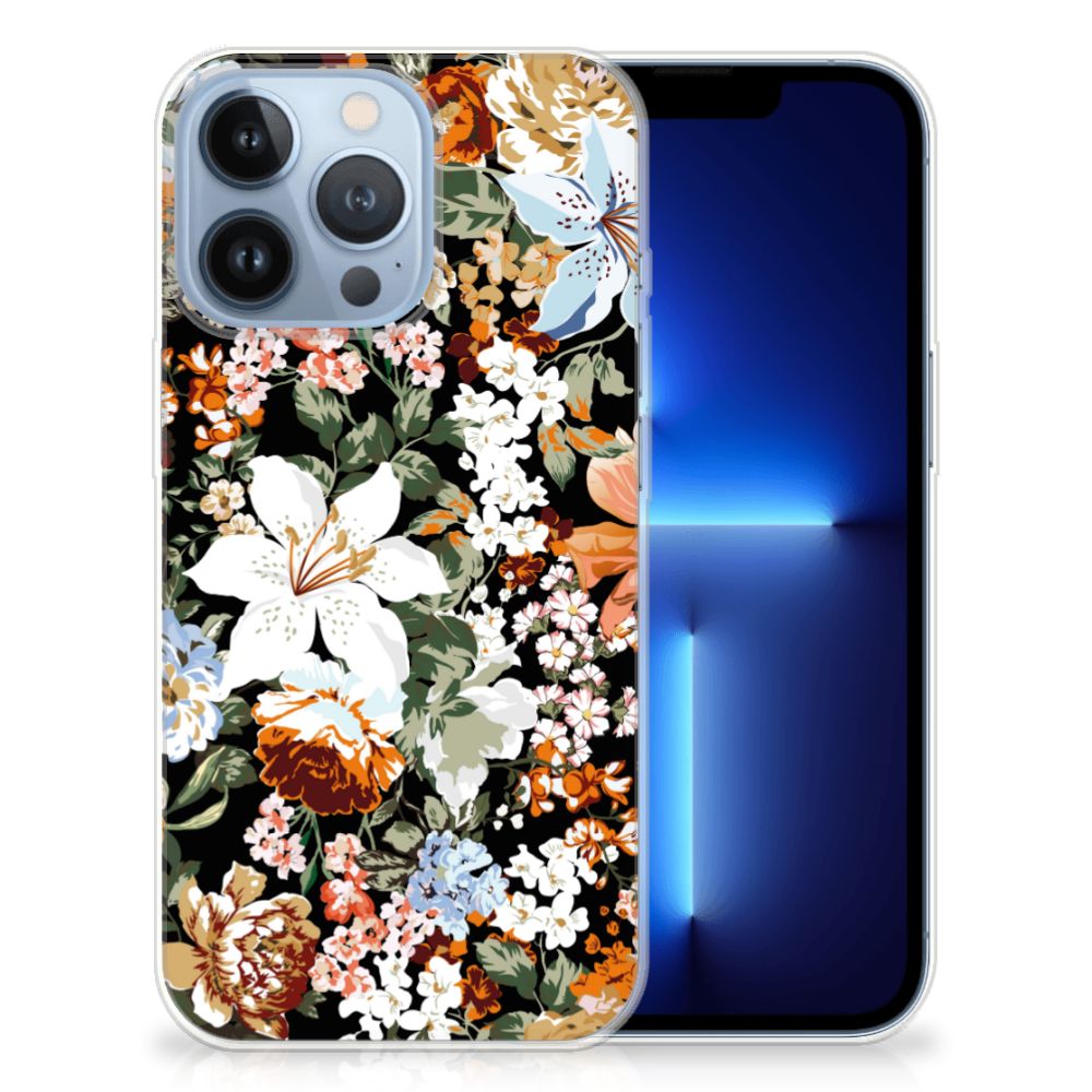 TPU Case voor Apple iPhone 13 Pro Dark Flowers B2C Telecom