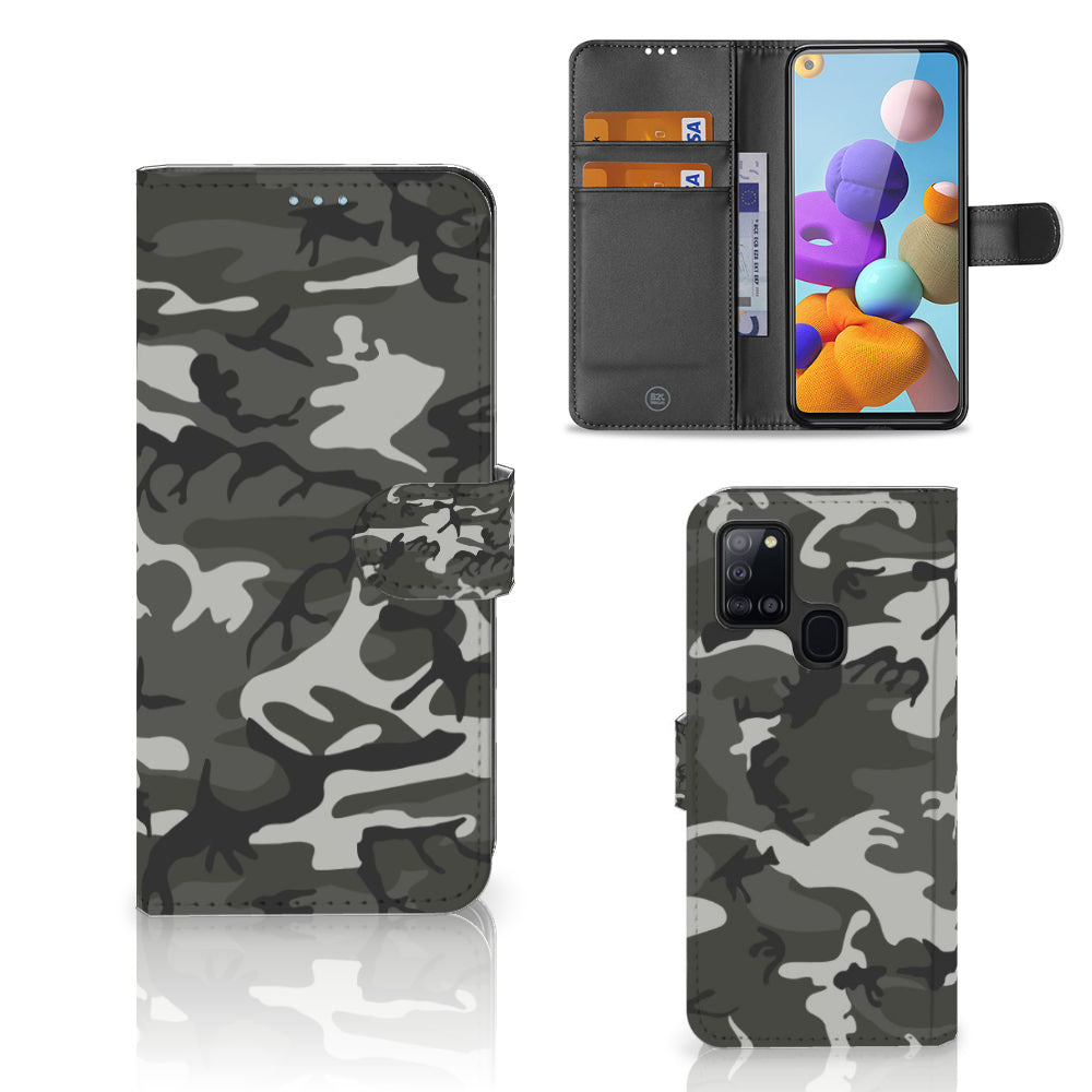 Samsung Galaxy A21s Telefoon Hoesje Army Light