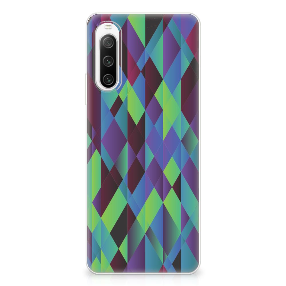 Sony Xperia 10 IV TPU Hoesje Abstract Green Blue