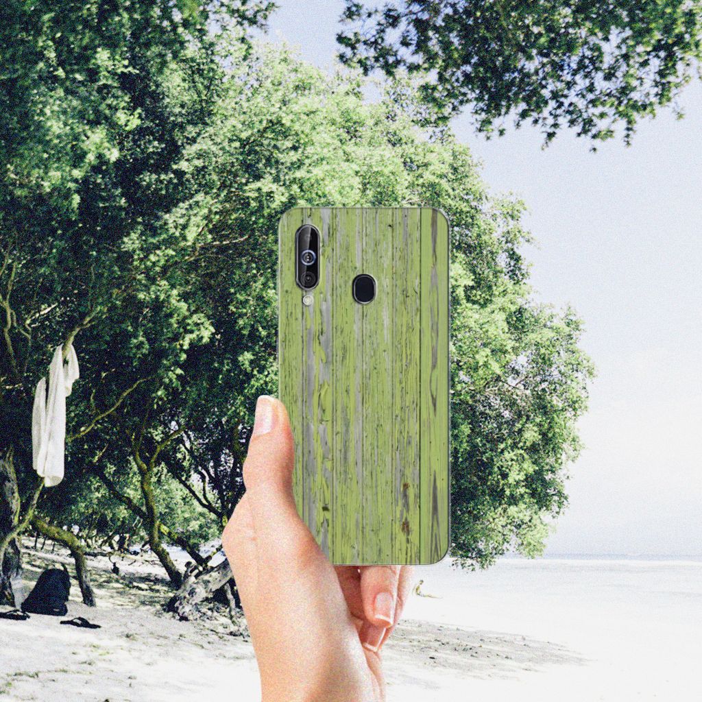 Samsung Galaxy A60 Bumper Hoesje Green Wood