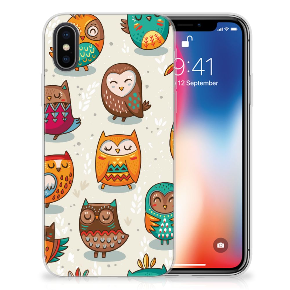 Apple iPhone X | Xs TPU Hoesje Vrolijke Uilen