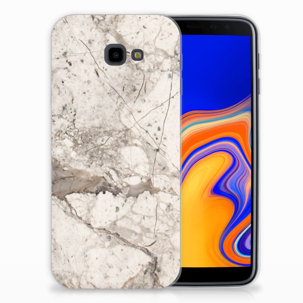 Samsung Galaxy J4 Plus (2018) TPU Siliconen Hoesje Marmer Beige