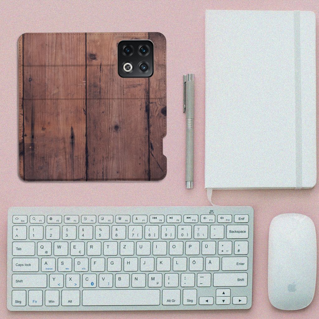 OnePlus 10 Pro Book Wallet Case Old Wood - B2C Telecom