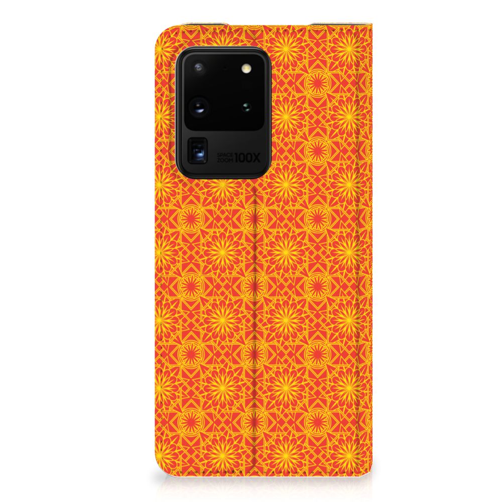 Samsung Galaxy S20 Ultra Hoesje met Magneet Batik Oranje - B2C Telecom