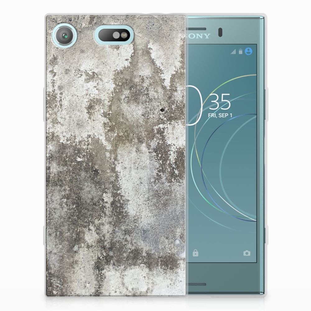 Sony Xperia XZ1 Compact TPU Siliconen Hoesje Beton Print