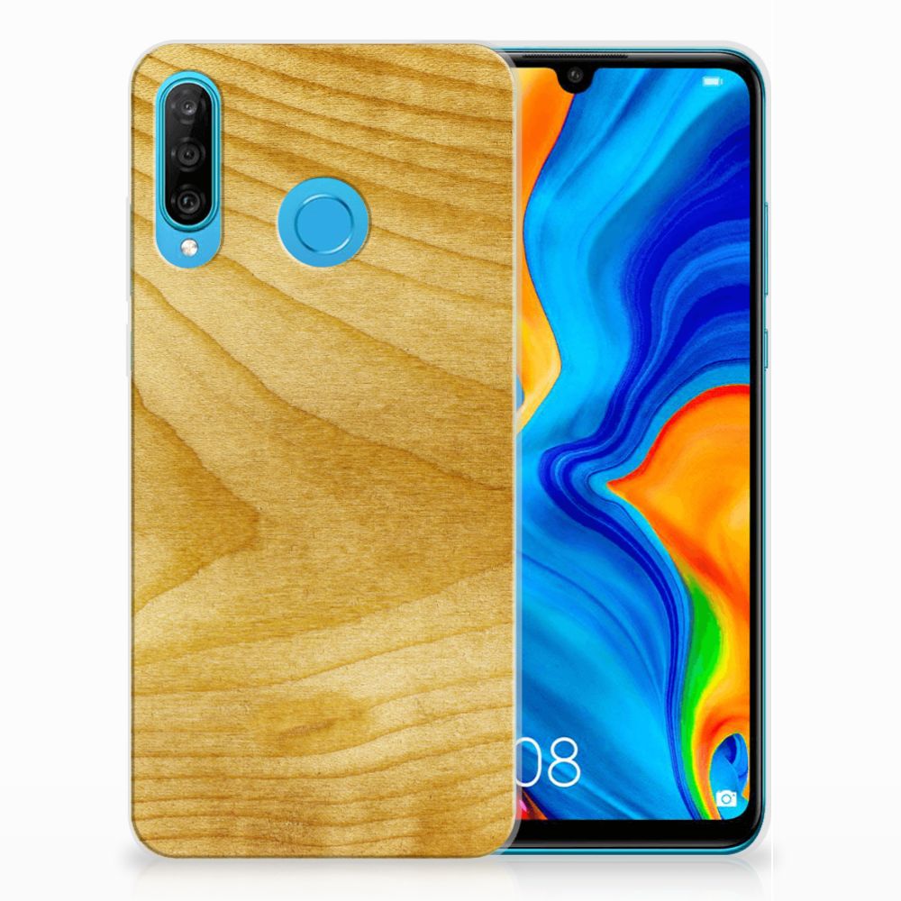 Huawei P30 Lite Bumper Hoesje Licht Hout