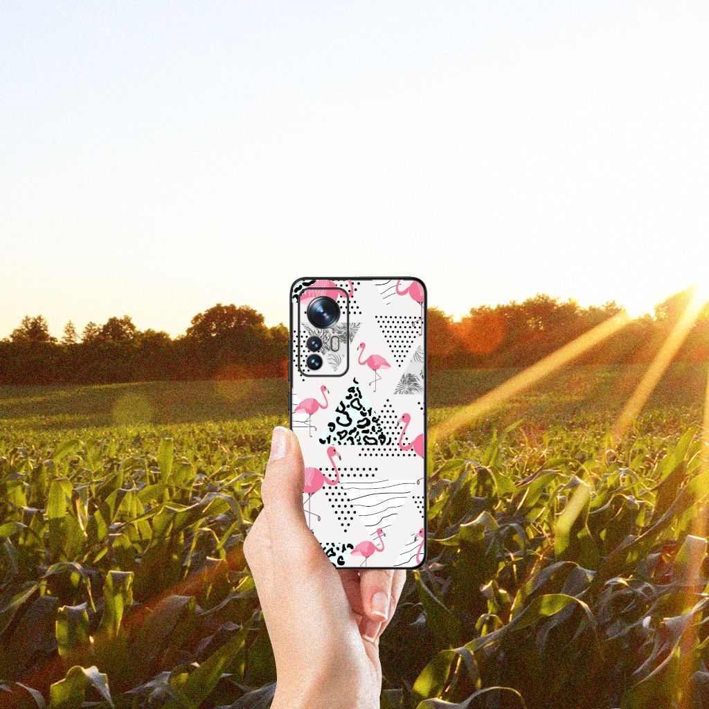 Xiaomi 12 | 12X Dierenprint Telefoonhoesje Flamingo Triangle B2C Telecom