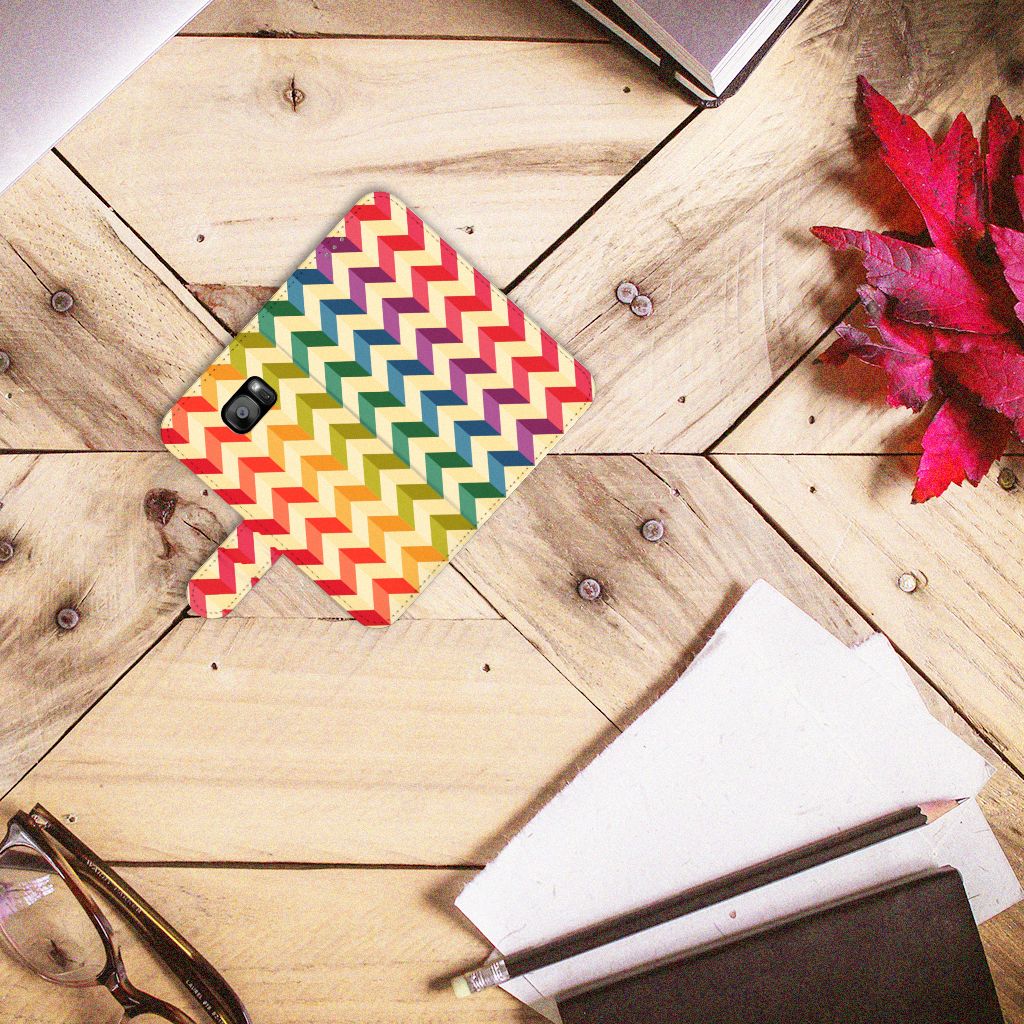 Samsung Galaxy S7 Edge Telefoon Hoesje Zigzag Multi Color