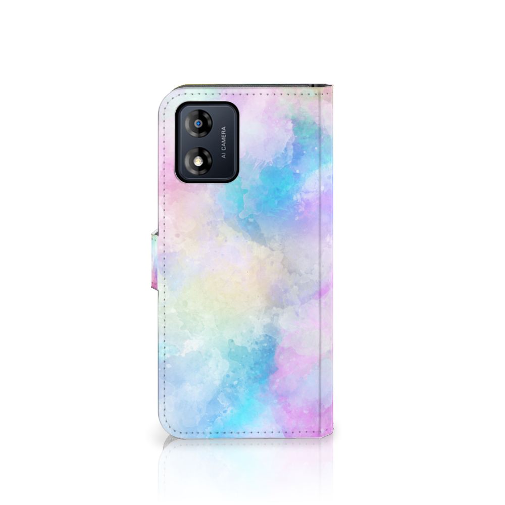 Hoesje Motorola Moto E13 4G Watercolor Light met pastelkleuren en unieke watercolor print.