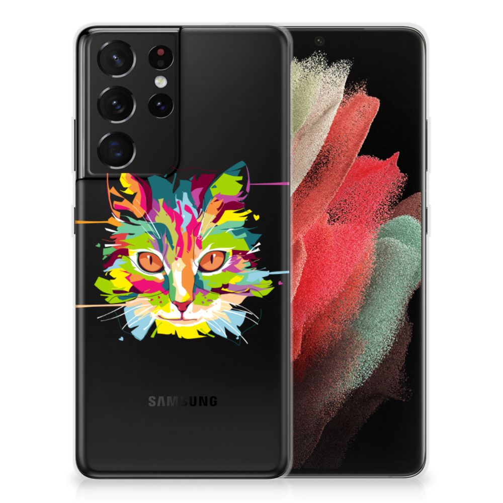 Samsung Galaxy S21 Ultra Telefoonhoesje met Naam Cat Color B2C Telecom