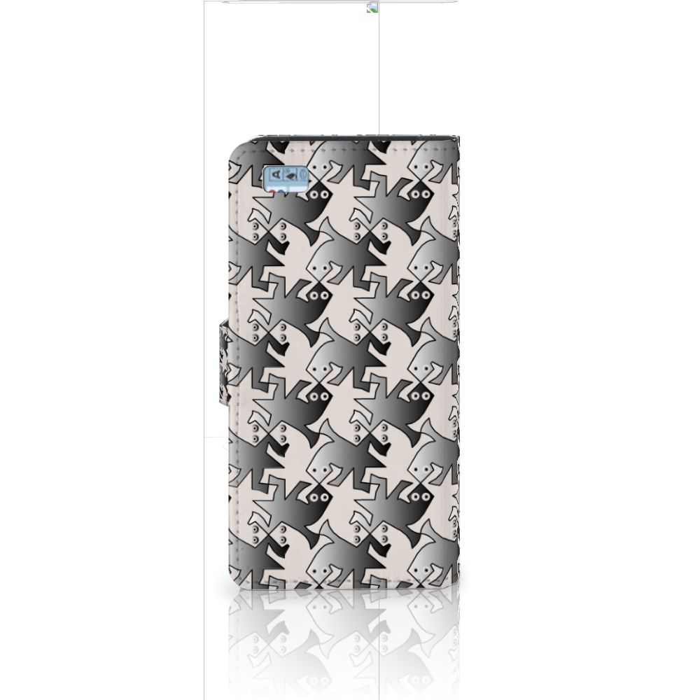 Huawei Ascend P8 Lite Telefoonhoesje met Pasjes Salamander Grey