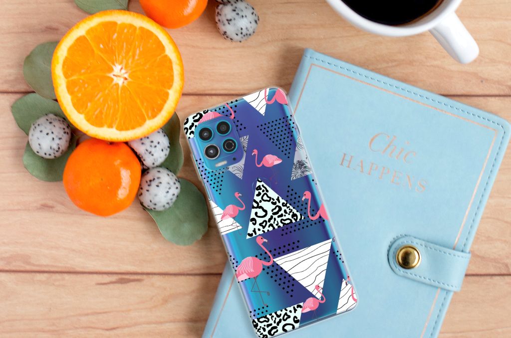 Motorola Moto G100 TPU Hoesje Flamingo Triangle B2C Telecom