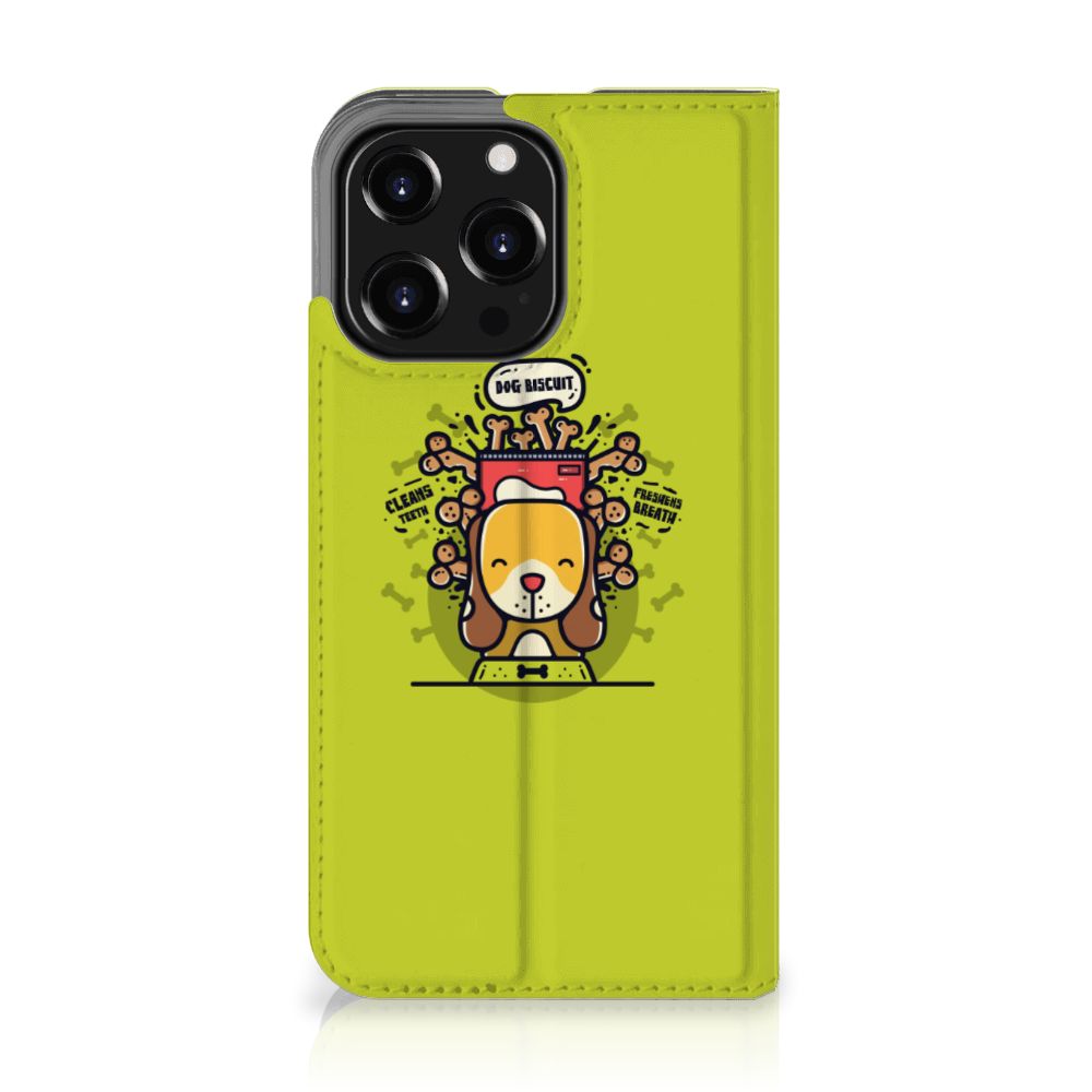 iPhone 13 Pro Magnet Case Doggy Biscuit met schattige hond en hondenkoekjes ontwerp.