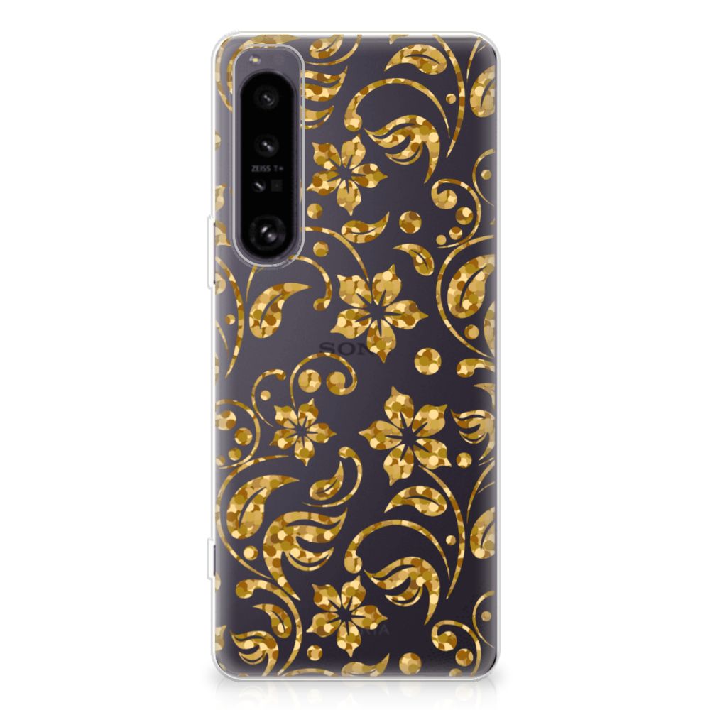 Sony Xperia 1 IV TPU Case Gouden Bloemen