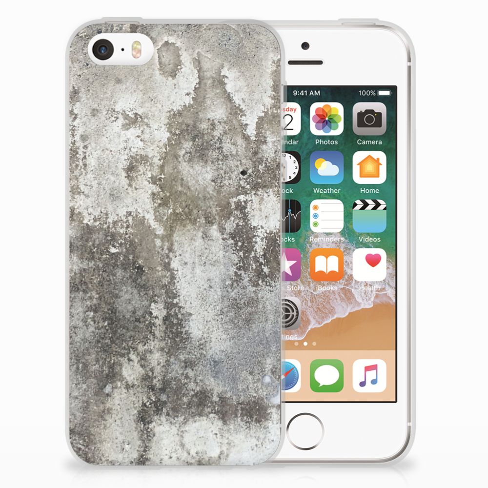 Apple iPhone SE | 5S TPU Siliconen Hoesje Beton Print