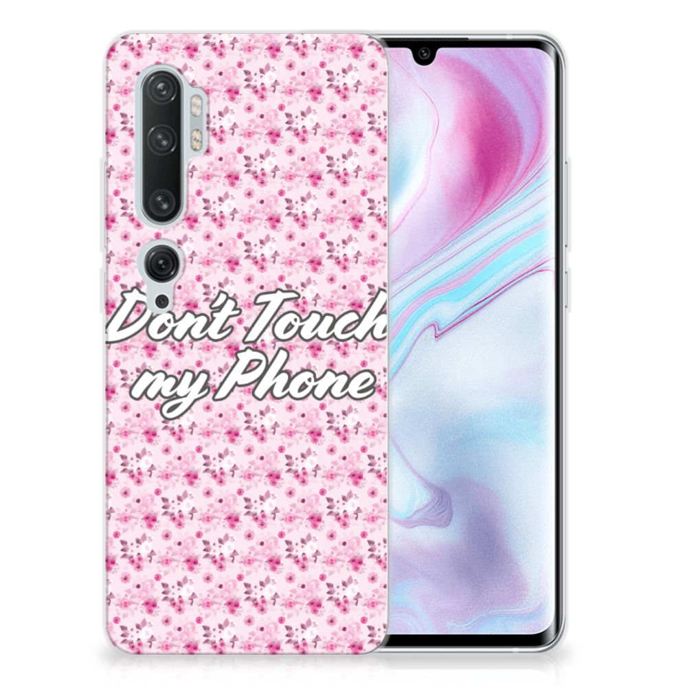 Xiaomi Mi Note 10 Pro Silicone-hoesje Flowers Pink DTMP