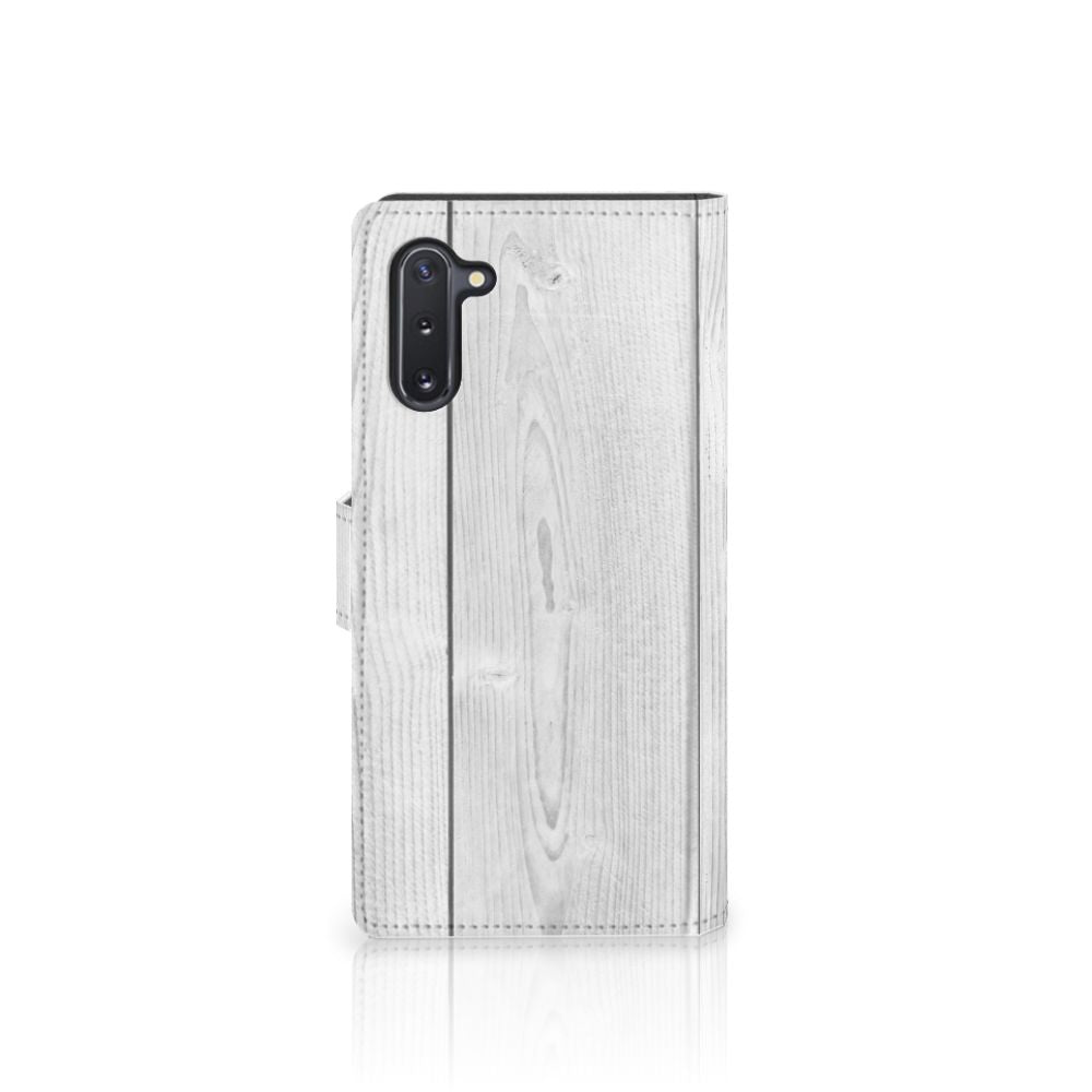 Samsung Galaxy Note 10 Book Style Case White Wood
