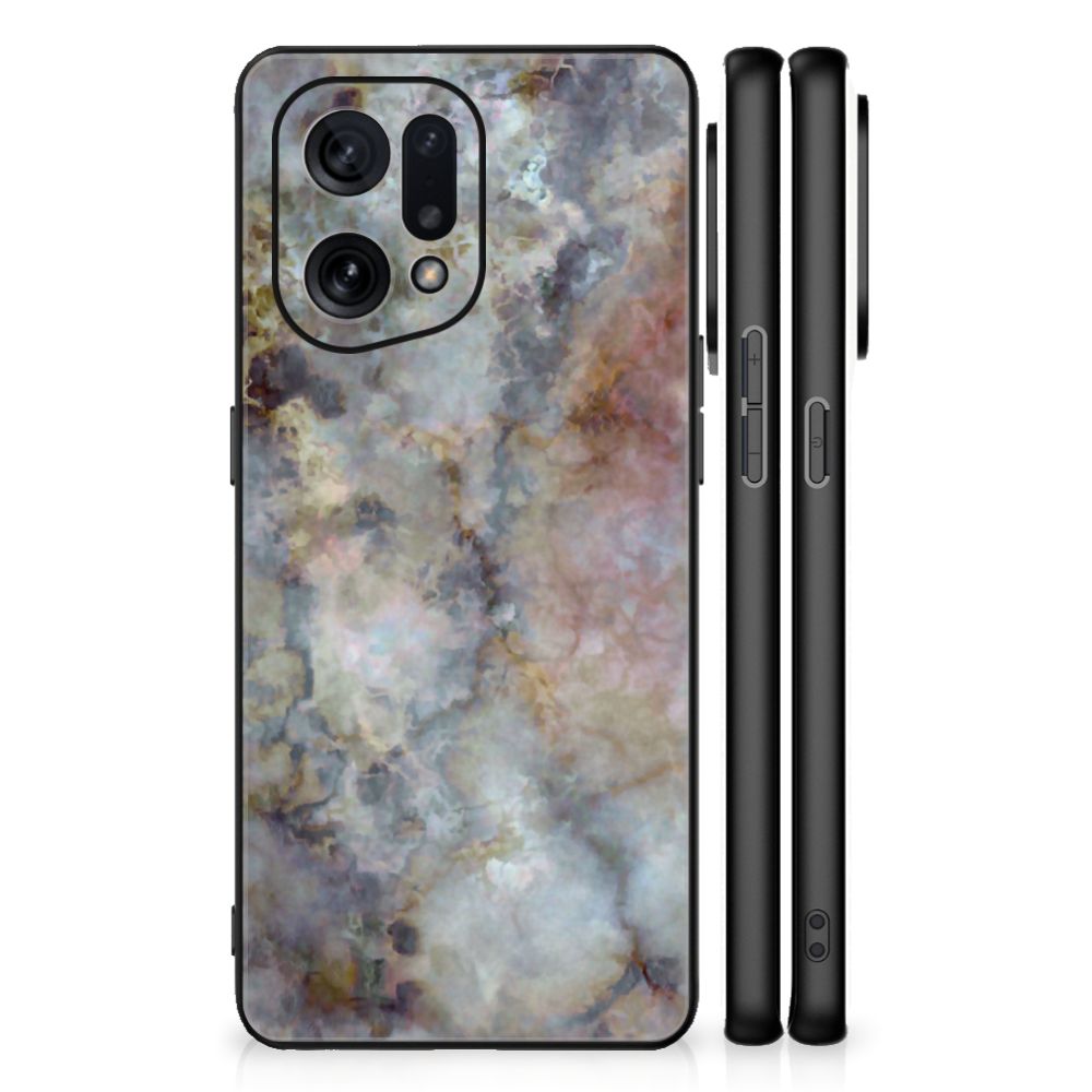OPPO Find X5 Marmeren Print Telefoonhoesje Marmer Grijs B2C Telecom