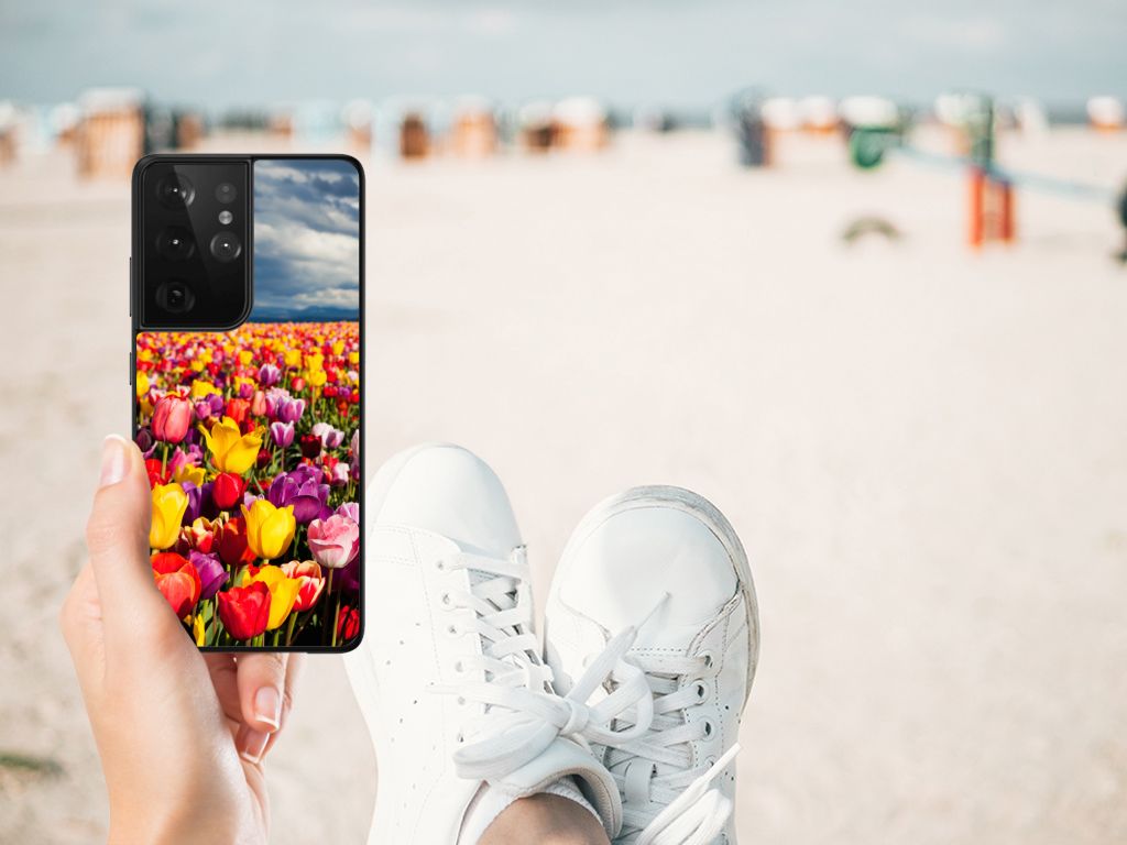 Samsung Galaxy S21 Ultra Bloemen Hoesje Tulpen B2C Telecom
