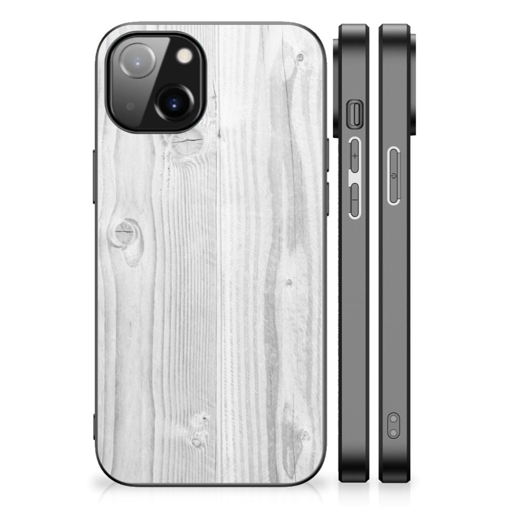 Apple iPhone 13/14 Houten Print Telefoonhoesje White Wood