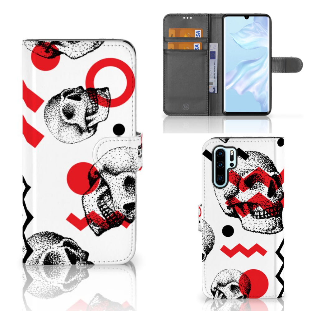 Telefoonhoesje met Naam Huawei P30 Pro Skull Red