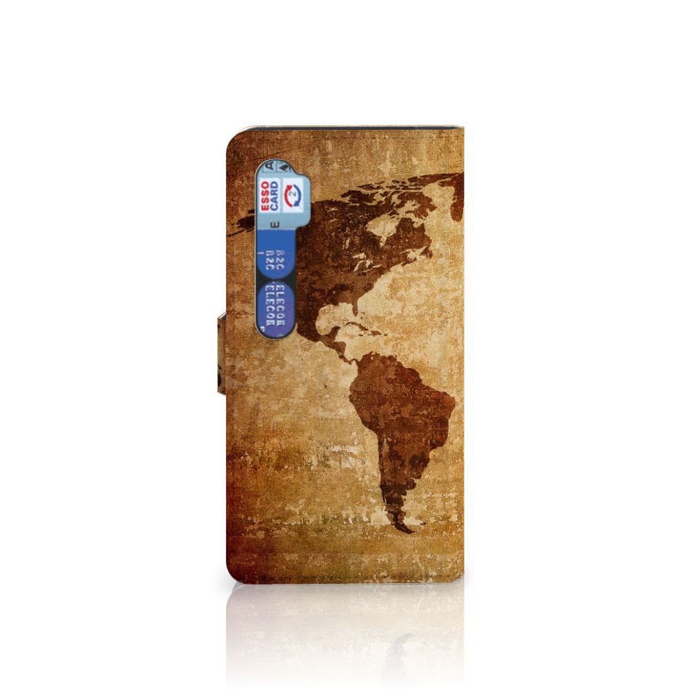 Xiaomi Mi Note 10 Pro Flip Cover Wereldkaart