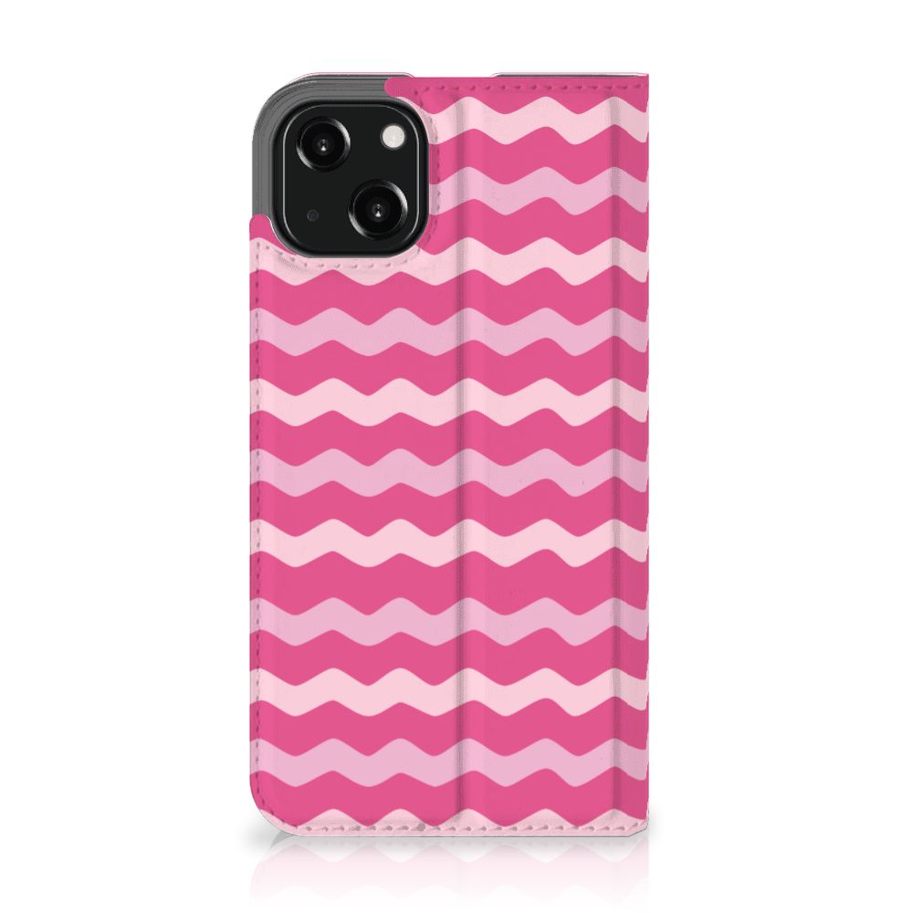 iPhone 13 Hoesje met Magneet Waves Pink