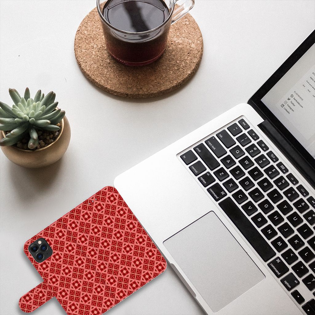 Apple iPhone 11 Pro Telefoon Hoesje Batik Rood