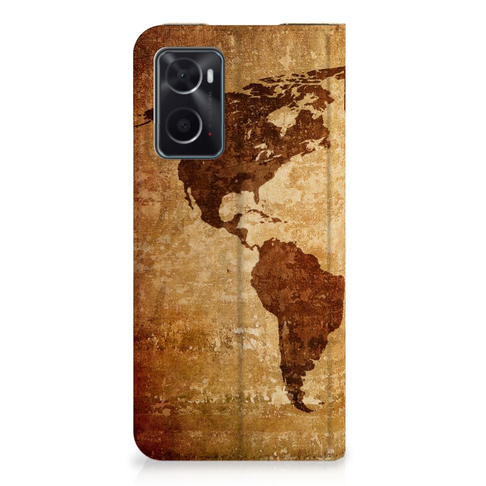 OPPO A96 | A76 Book Cover Wereldkaart - B2C Telecom