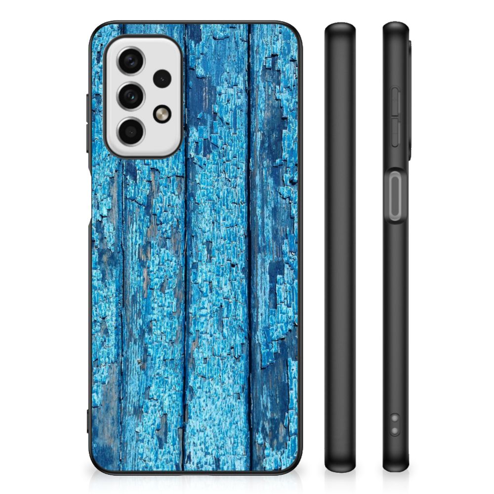 Samsung Galaxy A23 Houten Print Telefoonhoesje Wood Blue B2C Telecom