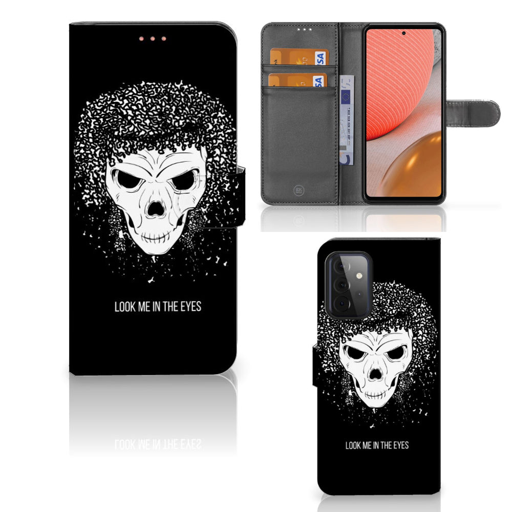 Telefoonhoesje met Naam Samsung Galaxy A72 Skull Hair