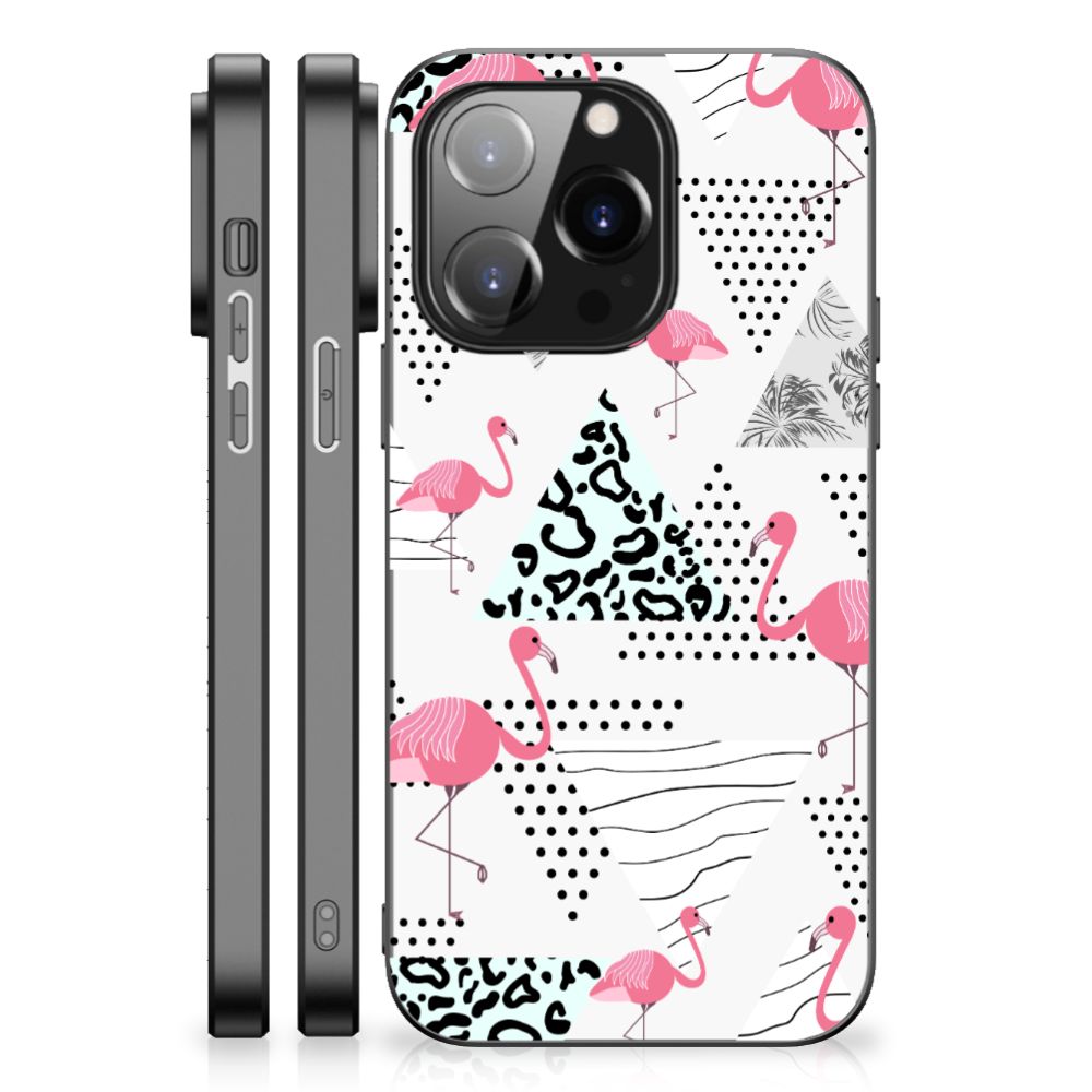 iPhone 14 Pro Dierenprint Telefoonhoesje Flamingo Triangle B2C Telecom