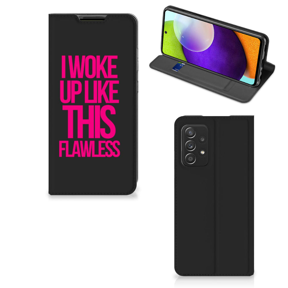 Samsung Galaxy A52 Hoesje met tekst Woke Up - Origineel Cadeau Zelf Maken