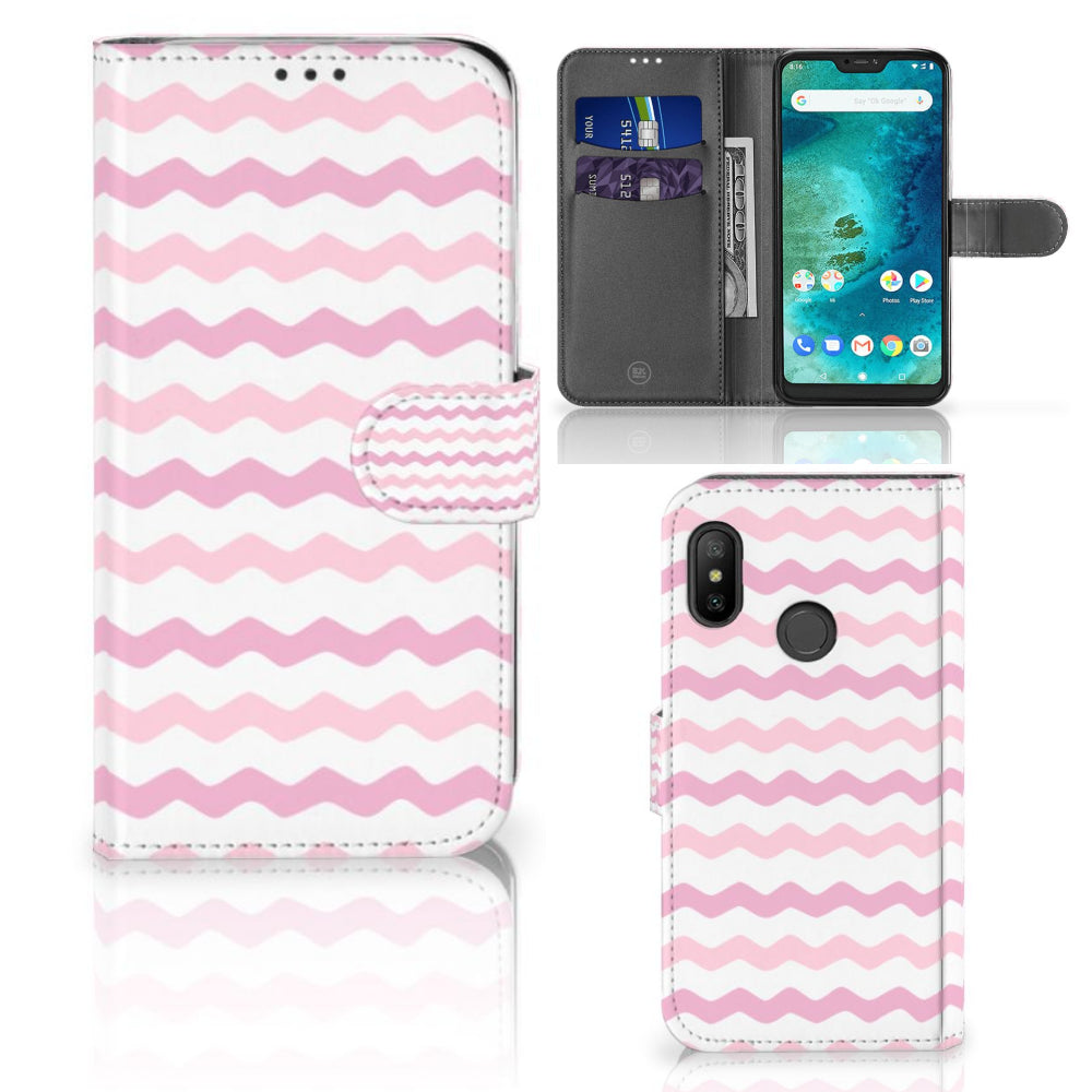 Xiaomi Mi A2 Lite Telefoon Hoesje Waves Roze