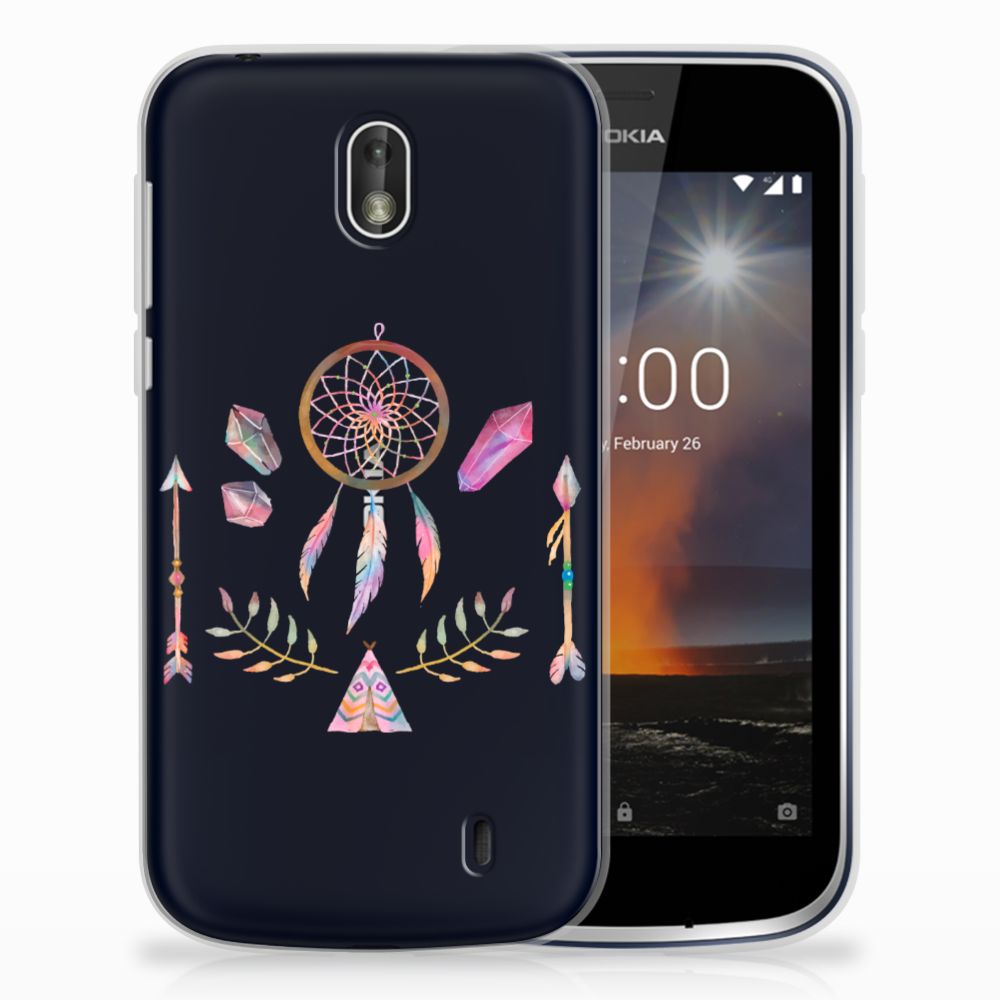 Nokia 1 Telefoonhoesje met Naam Boho Dreamcatcher