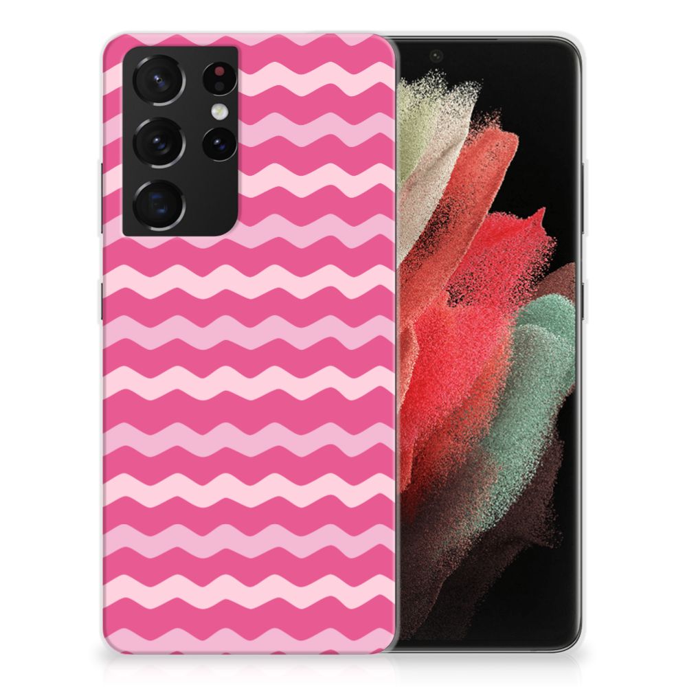 Samsung Galaxy S21 Ultra TPU bumper Waves Pink B2C Telecom