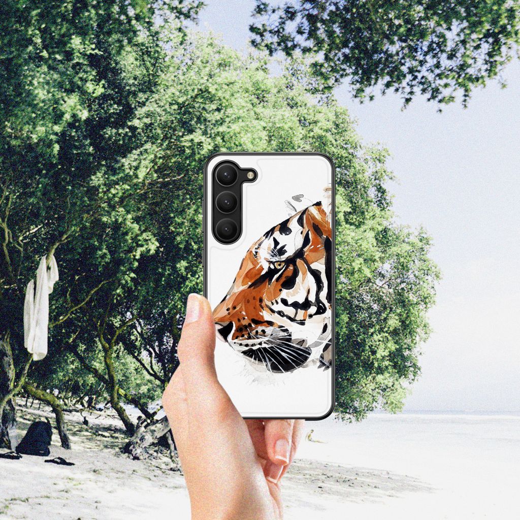 Kleurrijke Telefoonhoesje Samsung Galaxy S23 Plus Watercolor Tiger B2C Telecom