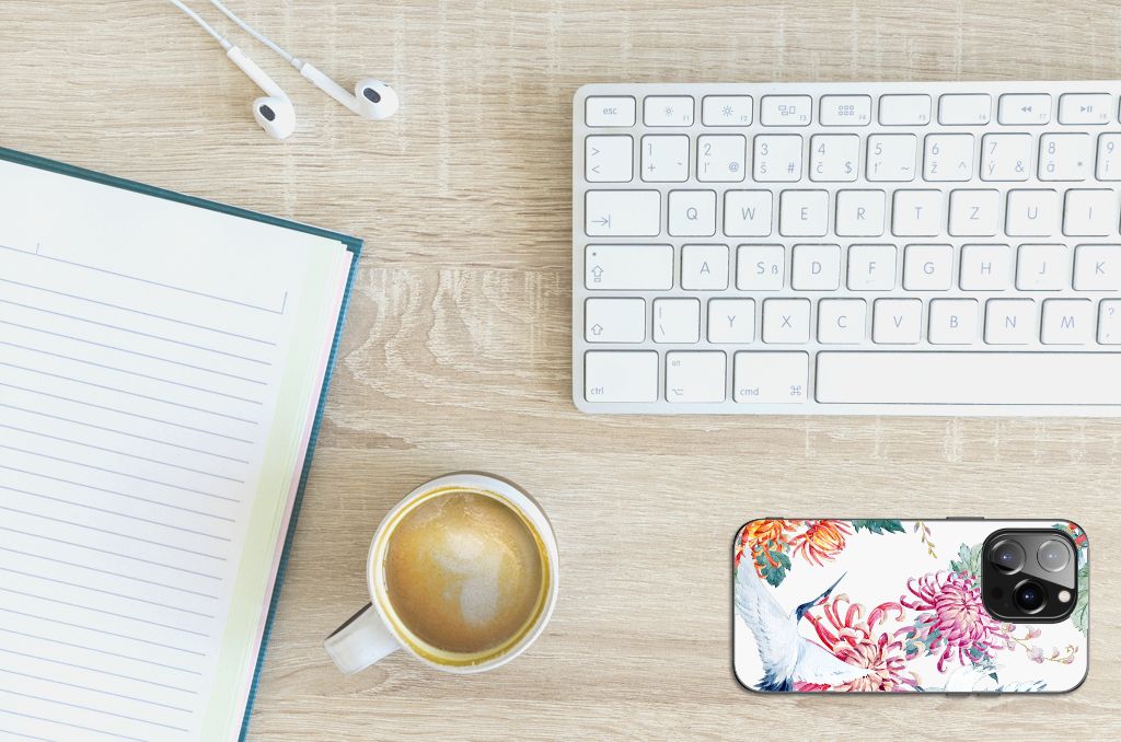 iPhone 14 Pro Dierenprint Telefoonhoesje Bird Flowers B2C Telecom