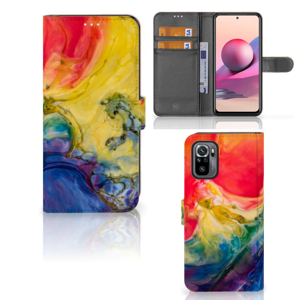 Hoesje Xiaomi Redmi Note 10S | 10 4G | Poco M5s Watercolor Dark