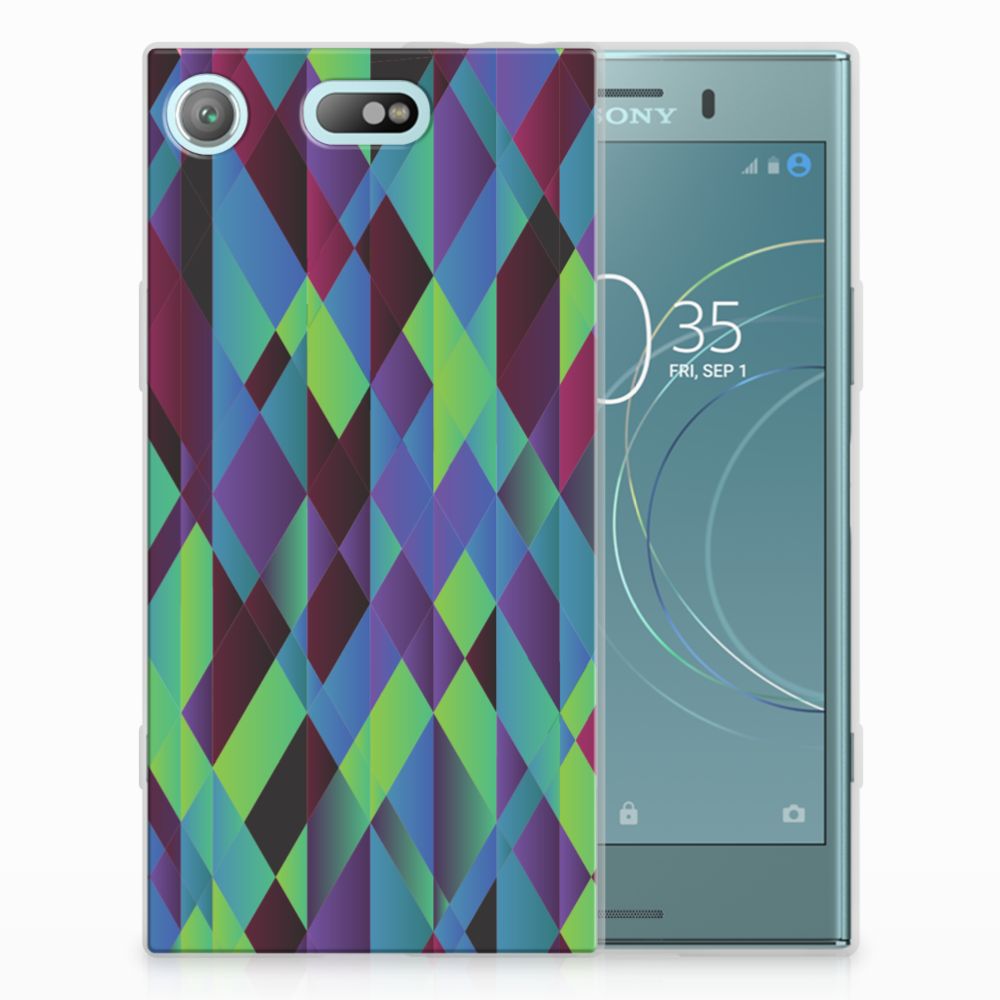 Sony Xperia XZ1 Compact TPU Hoesje Abstract Green Blue