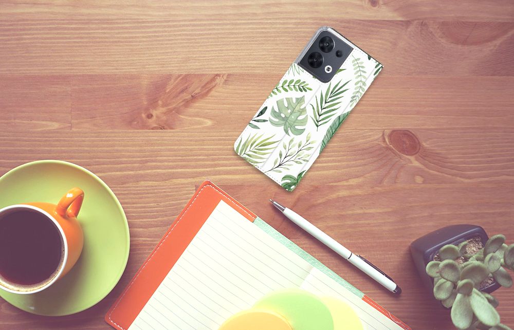 OPPO Reno8 Smart Cover Leaves - B2C Telecom