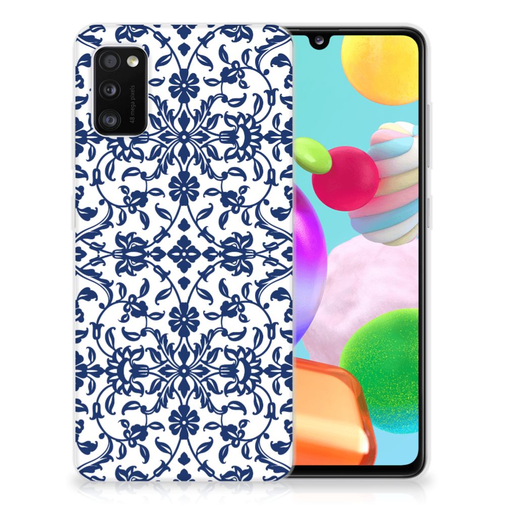 Samsung Galaxy A41 TPU Case Flower Blue