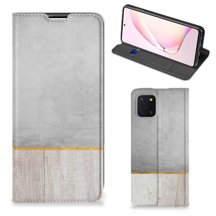 Samsung Galaxy Note 10 Lite Book Wallet Case Wood Concrete