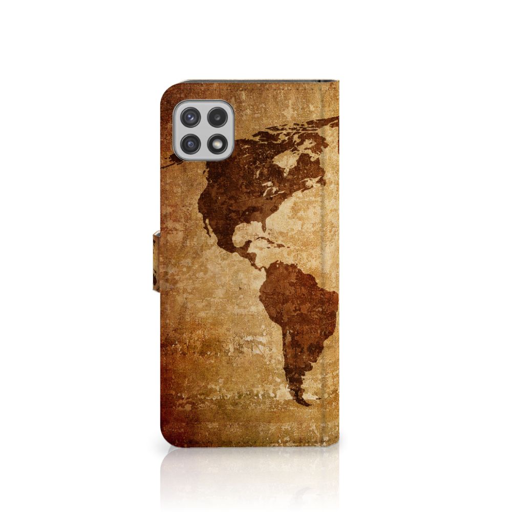 Samsung Galaxy A22 5G Flip Cover Wereldkaart