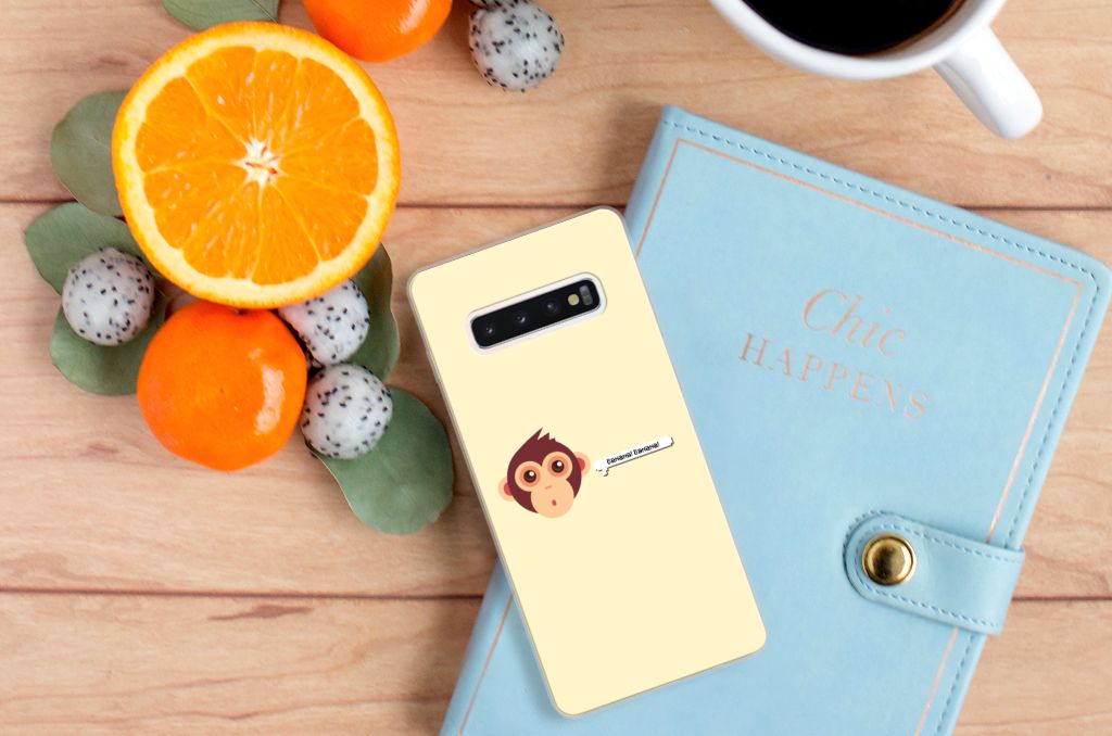 Samsung Galaxy S10 Plus Telefoonhoesje met Naam Monkey